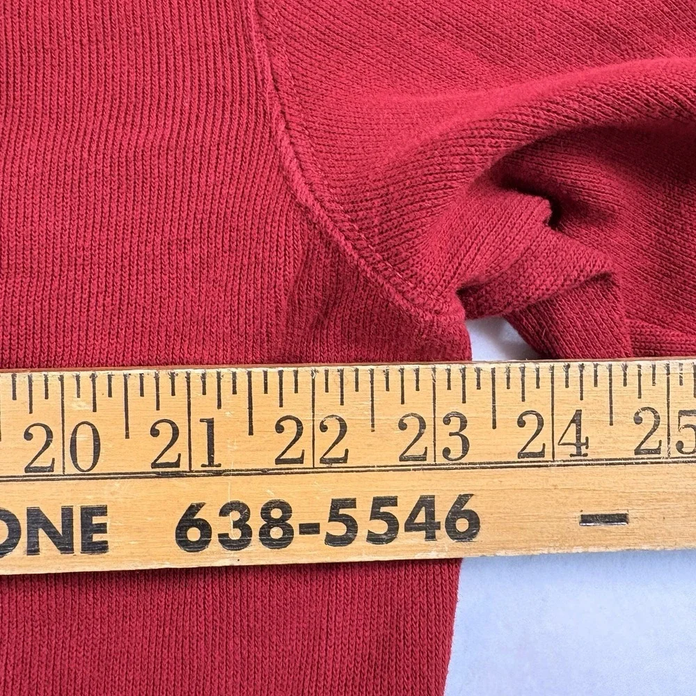 Polo Ralph Lauren Vtg Men's 1/4 Zip Pullover Sweater Red Size Large Blue Pony